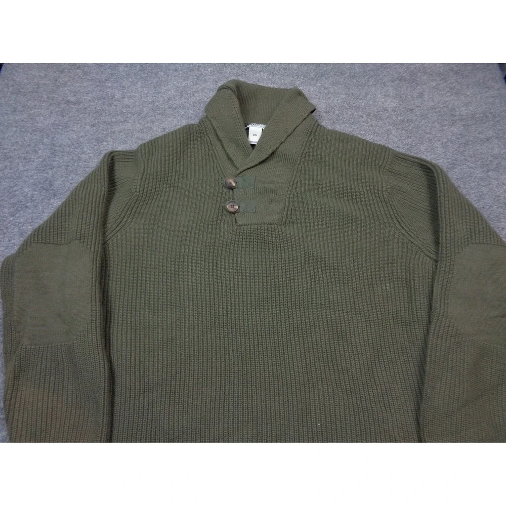 Duluth Brigadier Shawl Collar Sweater Mens 2XL Green Cotton Nylon Wool NWT